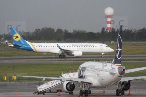 ukraine international jet white blue yellow