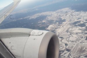 marcowy krajobraz z lotu ptaka