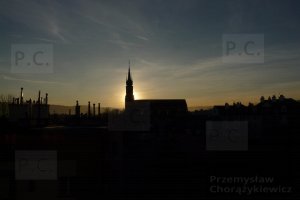zachód słońca kościół przemyśl