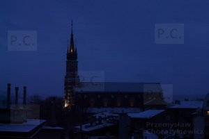 salezjanie church przemysl dusk