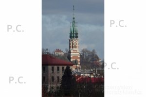 zielona patyna na dachu kościoła Przemyśl