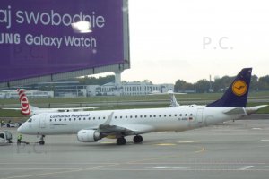 Chopin Airport flying is beautiful Lufthansa Regional taxying.JPG