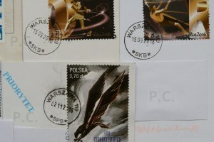 Stemple Urzędu Pocztowego na lotnisku F. Chopina (Warszawa-Okęcie) 2016, 2017, 2018, 2019 (Warszawa 119 PJB, SKB, SPB; Rudna Mała WER BB; Ropczyce DD)
