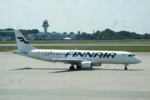 Chopin Airport Embraer 190 OH-LKG fot. Przemyslaw Chorazykiewicz Przemysl Poland 2016.JPG