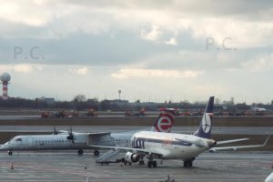 airliners and vehicles chopin international airport poland january 2019.JPG