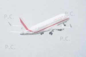 white and red biało-czerwony embraer sp-lih chopin airport lotnisko.JPG