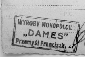 wyroby monopolowe Dames Przemyśl Franciszkańska 27 stara pieczątka.JPG
