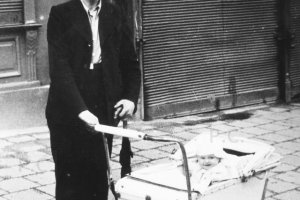 vintage pram old photo probably Przemysl Poland.JPG