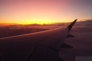 stunning sunrise over Poland seen from a jet aircraft.JPG