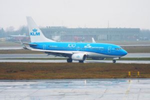 klm 100 years boeing b 737 chopin warsaw royal dutch airlines.JPG