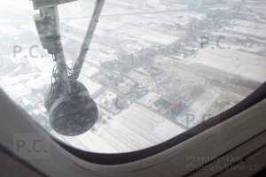 Polish snow landscape flight