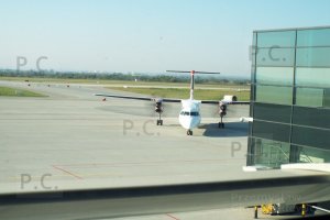 Eurolot white and red logo Bombardier front view